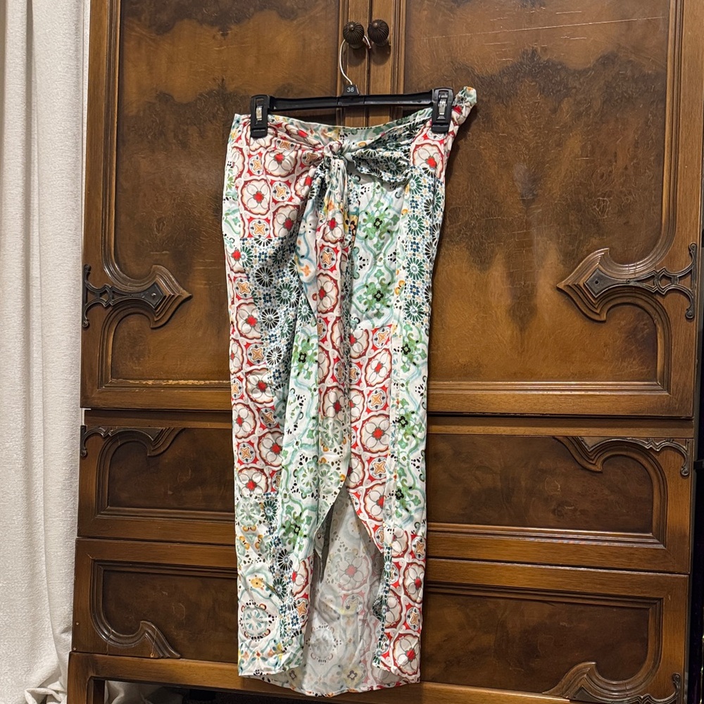 Zara Multicolor Floral Wrap Skirt